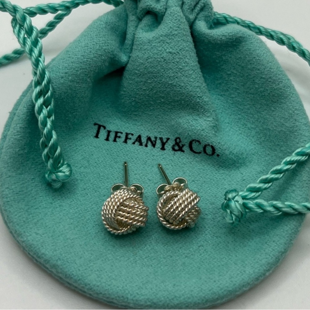 Tiffany & Co. Sterling Silver Knot Twist Stud Earrings